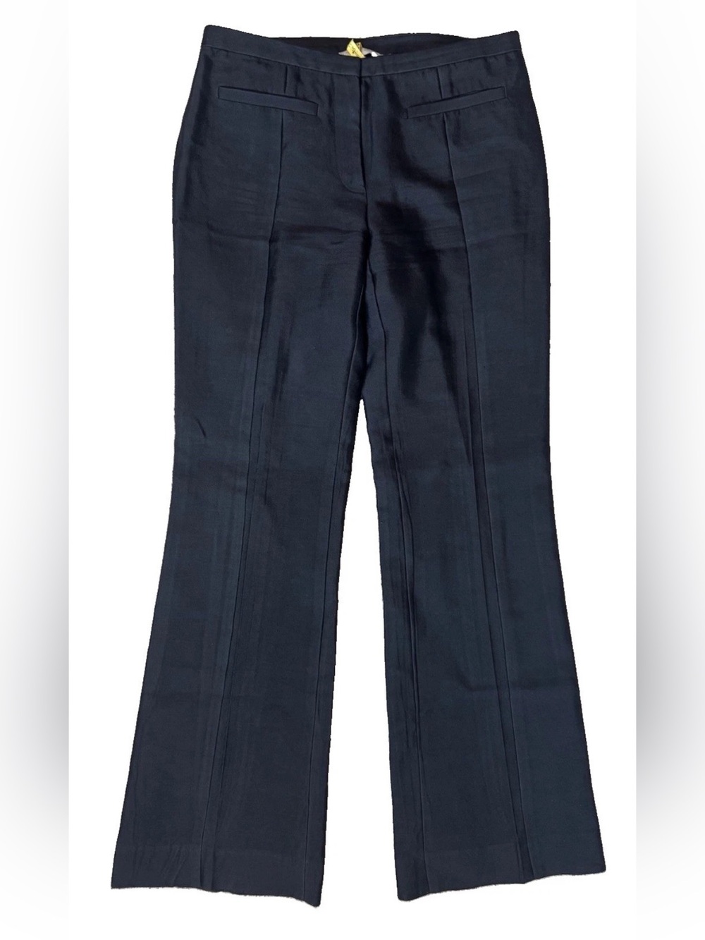 Tory Burch Women's Black Dress Pants 0 Wool Silk Twill Straight Flat Front Zip